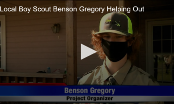 Local Boy Scout Benson Gregory Helping Out