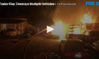 Trailer Fire Destroys Multiple Vehicles