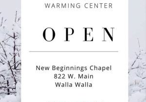 Walla Walla County Emergency Management shares warming centers will open Saturday