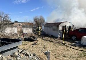 Fire destroys two sheds in Finley