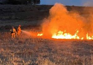 Accidental field fire made worse by high winds in Benton County