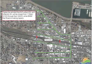 BNSF repairs to close roads in downtown Kennewick