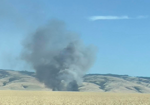 Fire burns east of Pendleton