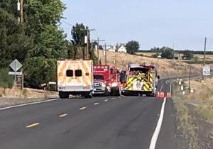 Fire on Old Inland Empire Highway closes road