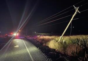 TRAFFIC ALERT: A downed power pole has closed Road 170 near Basin City