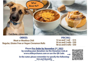 Chili and cinnamon roll fundraiser supports Mikey’s Chance