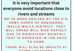 Walla Walla officials advise staying away from rivers, streams