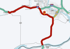 High wind speeds restrict mobile homes on I-82 near Tri-Cities