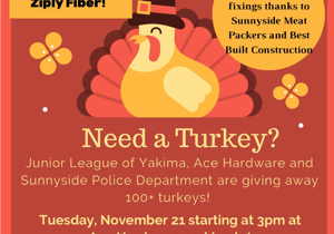 Turkey Giveaway in Sunnyside Nov. 21