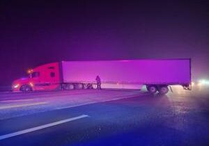 Semi Truck blocks Taylor Flats Road in Franklin County