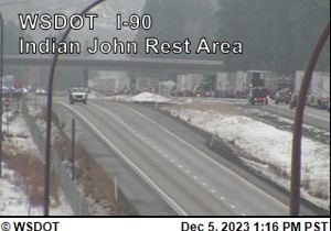 Eastbound traffic down to one lane on I-90 due to crash near Elk Heights