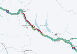 Pickup truck fire temporarily blocks westbound I-90 near Snoqualmie Pass