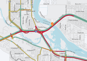 Crash delaying eastbound traffic on I-182 in Richland