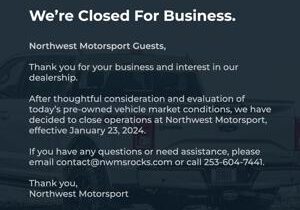 Northwest Motorsport permanently closes across Washington