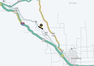 Rock slide closes SR 10 west of Ellensburg