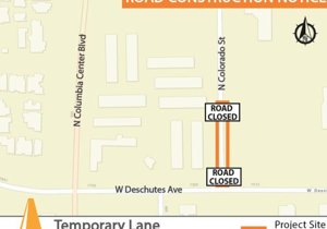 Stretch of Colorado St. to close for construction in Kennewick