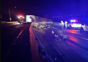 Westbound I-90 reopened near Vantage after overturned semi cleared from road