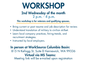 Veteran and military spouse resume workshop set for June 12 in Kennewick