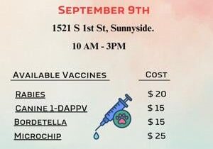 Yakima Humane Society hosting vaccine clinic for dogs Sept. 9 in Sunnyside