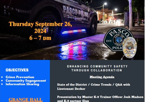 Pasco PD holding District 2 community meeting Sept. 26