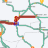 Eastbound I-90 backed up between Ellensburg and Moses Lake due to Vantage Bridge construction