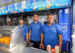 Hero staff defends fish and chip shop against knife-wielding robber