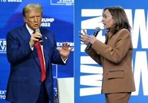 Harris slams ‘offensive’ Trump as rivals go west