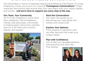 “Courageous Conversations” during National Hospice and Palliative Care month