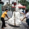 The marble ‘living Buddhas’ trapped by Myanmar’s civil war