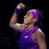 Gauff fights back to beat Zheng for WTA Finals title