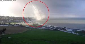 Dramatic waterspout captured on camera in France