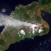 Incredible satellite image shows Indonesian volcano erupting